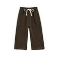 thumbnail image 1 of Diufon Toddler Boys Girls Cotton Pants Little Kids Wide Leg Loose Elastic Waisted Drawstring Pants with Pockets, 1 of 5