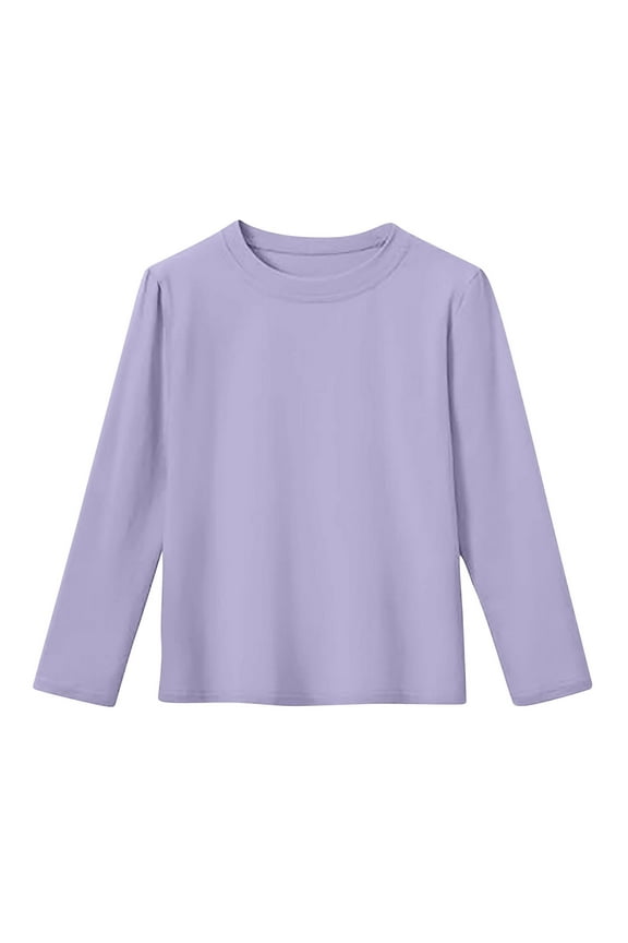 Toddler Boys Girls Cotton Tops Long Sleeve Round Neck Pullover Clothes Casual Fall Winter Basic Shirts