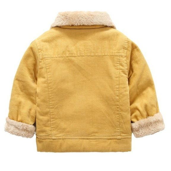Diufon Toddler Boys Girls Fleece Coat Fall Winter Corduroy Long Sleeve Thickened Warm Jackets Kids Outwear
