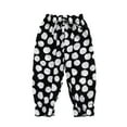 thumbnail image 1 of Diufon Toddler Boys Girls Long Pants Polka Dot Printed Joggers Sports Pant Casual Drawstring Ruffled Hem Cropped Trousers, 1 of 4