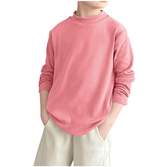 Diufon Toddler Boys Girls Long Sleeve Tops Casual Fall Winter Stripe Half Turtleneck Warm Pullover Blouse