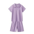 thumbnail image 1 of Diufon Toddler Boys Girs Summer Outfits Solid Color 2 Piece Tracksuit Short Sleeve T-shirt & Shorts Clothes, 1 of 4