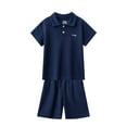 thumbnail image 1 of Diufon Toddler Boys Girs Summer Outfits Solid Color 2 Piece Tracksuit Short Sleeve T-shirt & Shorts Clothes, 1 of 4