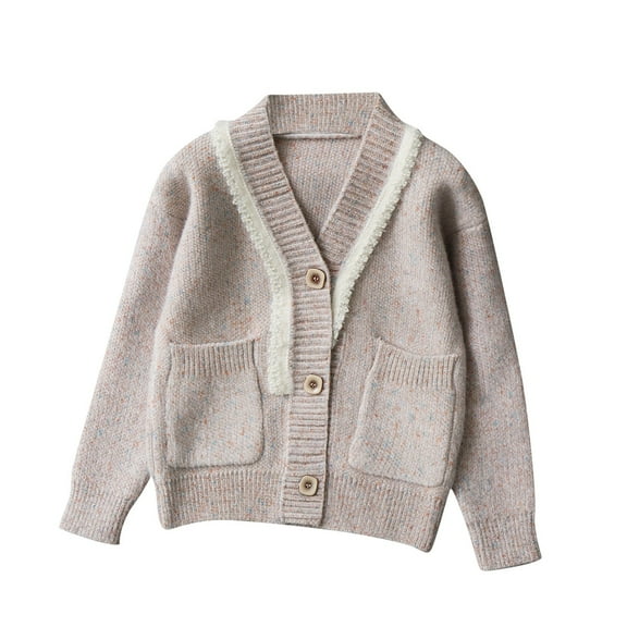 Diufon Toddler Girl Boy Oversized Cardigan Fall Winter Warm Knitted Sweater Long Sleeve Knitwear with Pockets
