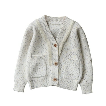 Diufon Toddler Girl Boy Oversized Cardigan Fall Winter Warm Knitted Sweater Long Sleeve Knitwear with Pockets