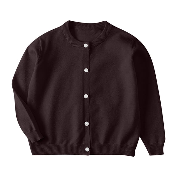 Diufon Toddler Girls Long Sleeve Cardigan Fall Winter V Neck Warm Sweater Coat Knit Cotton Solid Color Button Outerwear