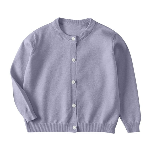 Diufon Toddler Girls Long Sleeve Cardigan Fall Winter V Neck Warm Sweater Coat Knit Cotton Solid Color Button Outerwear
