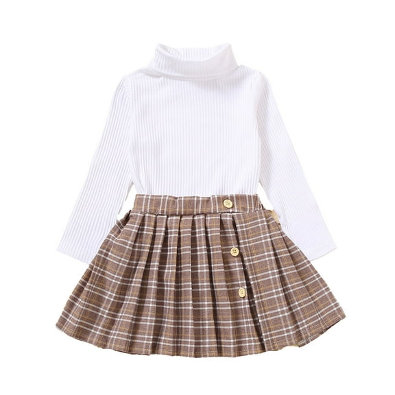 Diufon Toddler Girls Skirt Outfits Knitted Turtleneck Long Sleeve Top and Half Skirt Fall Winter 2 Piece Set
