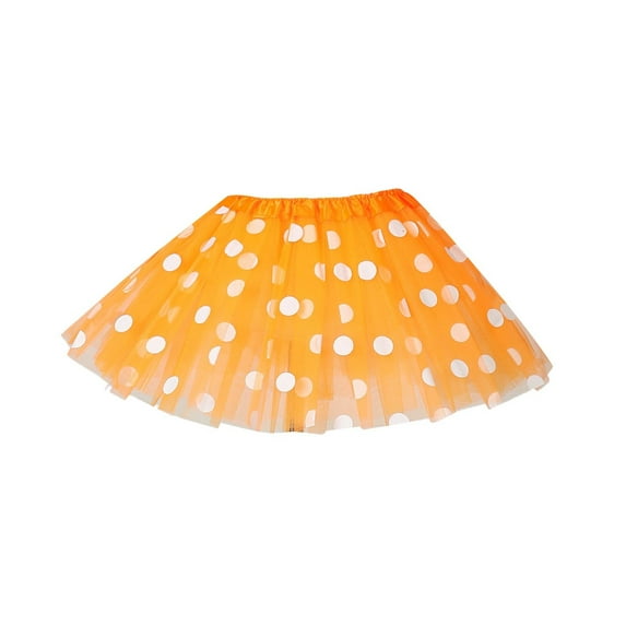 Diufon Toddler Girls Skirts Polka Dot Printed Elastic Waist Mesh Pleated Skirt Performance Dance Skort