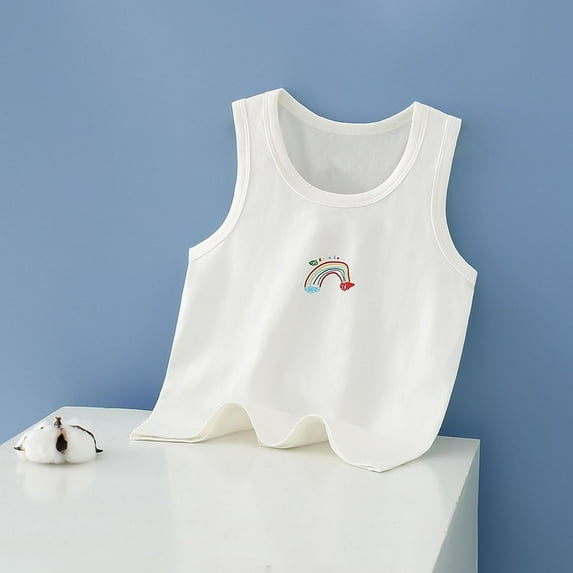 Diufon Toddler Girls Summer Tank Tops Cotton Breathable Sleeveless Crewneck Vest Cute Print Sweat Camisole