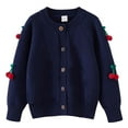 thumbnail image 1 of Diufon Toddler Girls Sweater Cardigan Long Sleeve Round Neck Knitted Jacket Fall Winter Loose Button Outwear, 1 of 3