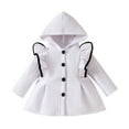thumbnail image 1 of Diufon Toddler Girls Trench Coats Long Sleeve A-Line Blouses Button down Hoodies Overwears, 1 of 7