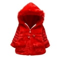 thumbnail image 1 of Diufon Toddler Girls Warm Jacket Fall Winter Fleece Hoodie Long Sleeve Thickened Warm Zipper Tunic Coat, 1 of 6
