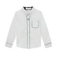 thumbnail image 1 of Diufon Toddler Kids Baby Boys Shirt Lapel Single-Breasted Top Spring Long Sleeve Solid Color Child Outfits (7-8 Years, White), 1 of 5