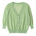 thumbnail image 1 of Diufon Toddler Kids Baby Girls Cardigan Spring Thin Outwear Shirt Long Sleeve Button down Casual Knit Top (6-7 Years, Green), 1 of 6