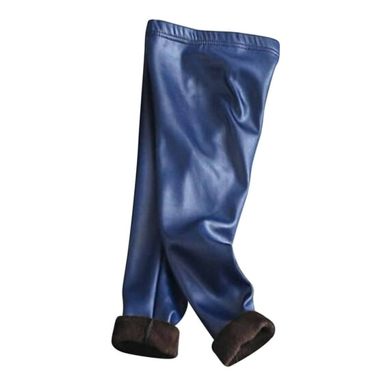 Diufon Toddler Kids Girls Leggings Fleece Thickened Warm Solid Color Leather Pants Outdoor Sport Bottom Trousers