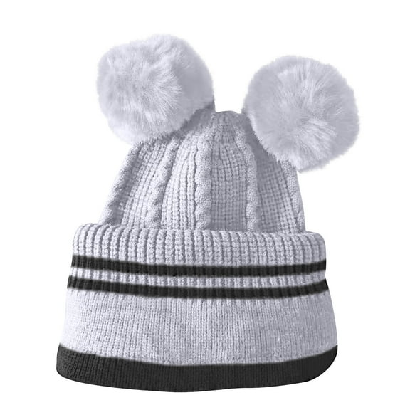 Diufon Toddler Kids Winter Hat Scarf Set Knitted Soft Hooded Scarves Unisex Baby Cute Windproof Warm Cap 2 in 1