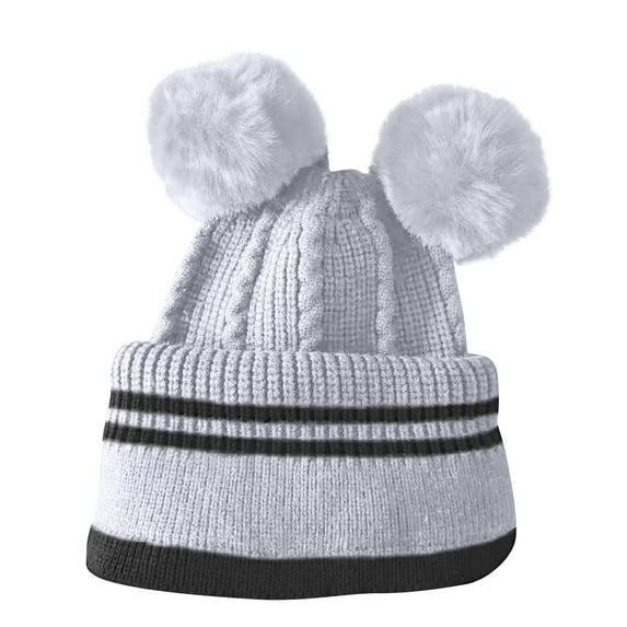 Diufon Toddler Kids Winter Hat Scarf Set Knitted Soft Hooded Scarves Unisex Baby Cute Windproof Warm Cap 2 in 1