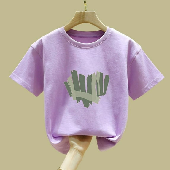 Diufon Toddler Valentine's Day Tops Boys Girls Soft Cotton Short Sleeve Crewneck Shirts Cute Printed Blouse