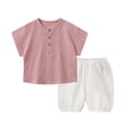 thumbnail image 1 of Diufon Toddlers Breathable Pajamas Set Soft Solid Color Pjs Comfortable Sleepwear Crew Neck Short Homewear, 1 of 5