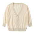 thumbnail image 1 of Diufon Toddlers Girls Knit Cotton Coats V Neck Button Long Sleeve Cardigans Fall Cute Sweaters, 1 of 4