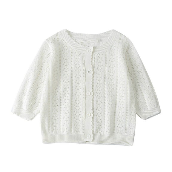 Diufon Girls Warm Cardigan Fall Winter Knit Cotton V Neck Button Coats Toddler Baby Long Sleeve Cute Sweaters