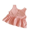 thumbnail image 1 of Diufon Toddlers Girls Tank Tops Round Neck Sleeveless Button down Tops Solid Color Ruffle Hem Cami Tops, 1 of 6