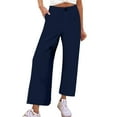 thumbnail image 1 of Diufon Trendy Pleated Lounge Pants for Women Button Down Solid Color Wide Leg Pants Trousers with Pockets, 1 of 7
