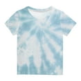 thumbnail image 1 of Diufon Trendy Tie Dye Gradient Print Tunics for Kids Summer Round Neck Short Sleeve Tops, 1 of 5