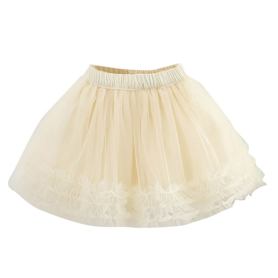 Diufon Tulle Skirt for Baby Girls Elastic Waist Casual A-Line Skirts Solid Color Skirts