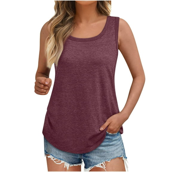 Diufon Womens Tank Tops Dressy Casual Square Neck Sleeveless Summer Tops Trendy Basic Clothes Outfits