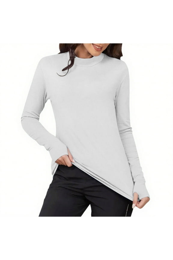 Turtleneck Tops for Women Long Sleeve Slim Basic Bottom Shirts Fall Winter Thermal Underwear Clothes