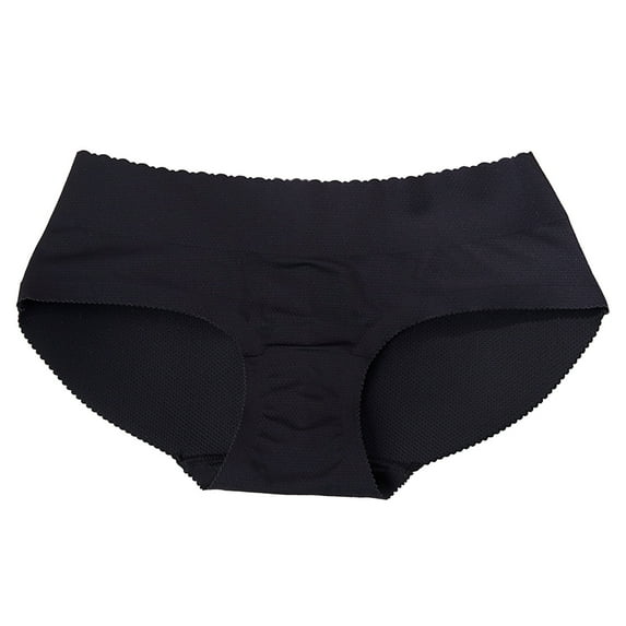 Diufon Underwear for Women Butt Lifted Briefs Stretch Butt-Lifting Hip Shapewear Breathable Panties (Large, Black)