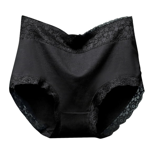 Diufon Underwear for Women Cotton High Waist Full Coverage Hipster Panties Soft Breathable Lace Trim Briefs