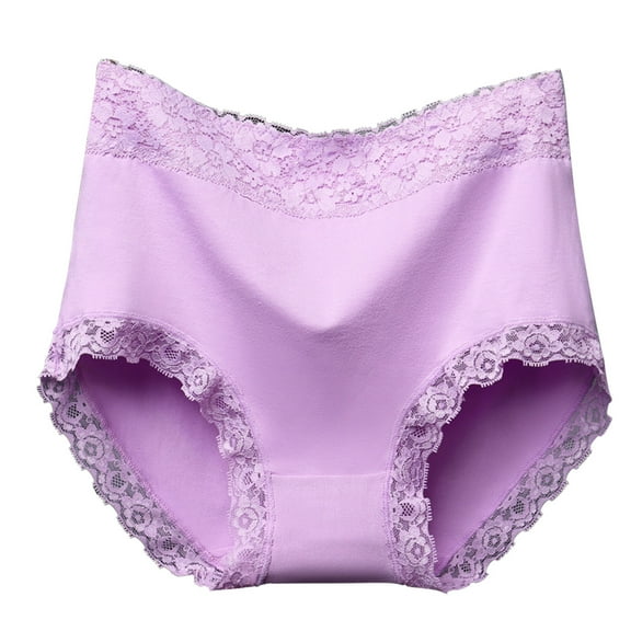 Diufon Underwear for Women Cotton High Waist Full Coverage Hipster Panties Soft Breathable Lace Trim Briefs