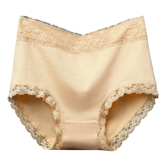 Diufon Underwear for Women Cotton High Waist Full Coverage Hipster Panties Soft Breathable Lace Trim Briefs