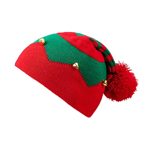 Diufon Unisex-Adult's Christmas Knitted Hat Santa Party Hat Winter Plush Warm Stretch Color Block Cap