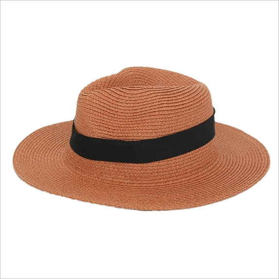 Diufon Unisex-Adult's Wide Brim Straw Hat Casual Outdoor Beach Sun Athletic Hats Trendy Solid Color Cap