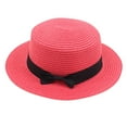 thumbnail image 1 of Diufon Unisex-Adult's Wide Brim Straw Hat Casual Outdoor Beach Sun Hats Trendy Solid Color Cap with Bow, 1 of 4