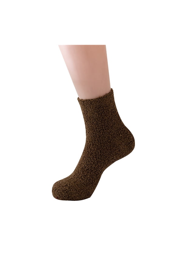Unisex Plush Crew Socks Fall Winter Fleece Thickened Warm Medium Tube Socks Casual Solid Color Socks