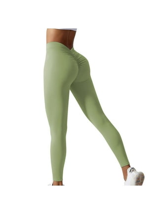 Ribbed V-Waist Wide-Leg Leggings with a Scrunched Butt Detail • Value Yoga