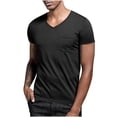thumbnail image 1 of Diufon Mens Shirts Summer Casual Short Sleeve V Neck Tops Big and Tall Athletic Gym Basic Tee Shirt with Pocket, 1 of 11