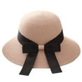 thumbnail image 1 of Diufon Wide Brim Straw Hat for Women Trendy Outdoor Beach Sun Hats Casual Holiday Style Cap with Bow, 1 of 2
