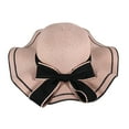 thumbnail image 1 of Diufon Wide Brim Straw Hat for Women Trendy Ruffled Hem Outdoor Beach Sun Hats Holiday Style Cap with Bow, 1 of 5