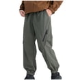 thumbnail image 1 of Diufon Wide Leg Cargo Pants for Men Casual Elastic Drawstring Waist Quick Dry Hiking Pants with Pockets, 1 of 6
