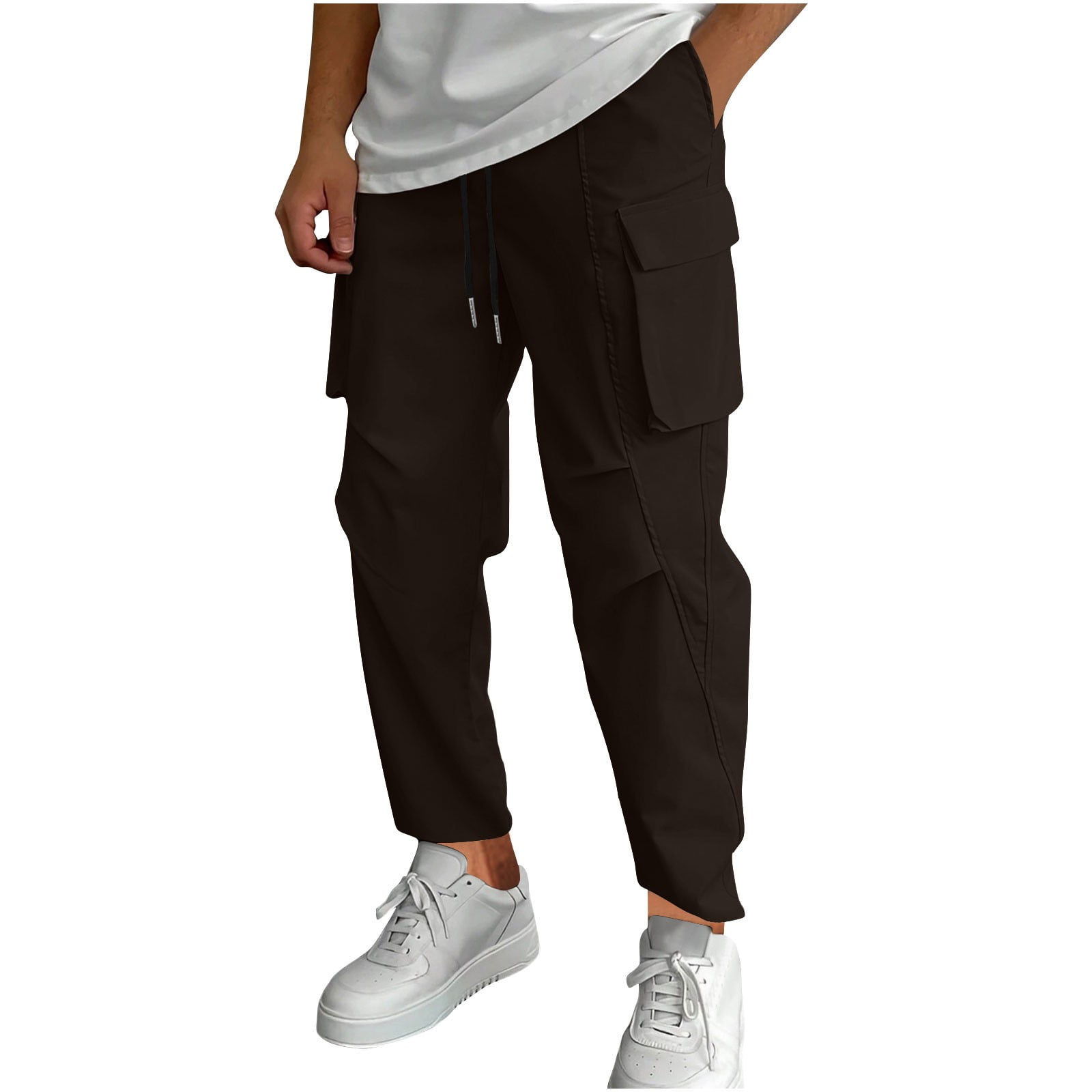 Men's Drawstring Wide Leg Cargo Active Pants