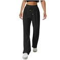 thumbnail image 1 of Diufon Wide Leg Linen Pants for Women Summer Casual Drawstring Beach Pant Flowy Loose Trousers with Pockets, 1 of 9