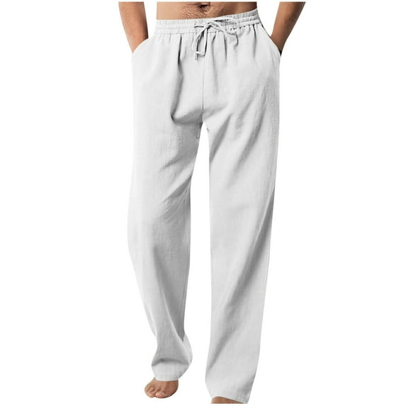 Diufon Wide Leg Loose Pants for Men Casual Trendy Elastic Waisted Drawstring Sweatpants with Pockets