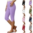 thumbnail image 1 of Diufon Capri Leggings for Women High Waisted Side Slit Stretch Cropped Pants Summer Casual Capris Yoga Pant, 1 of 8