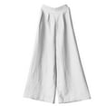 thumbnail image 1 of Diufon Wide Leg Pants for Women High Waist Lounge Pants Solid Color Lightweight Cotton Linen Work Pants, 1 of 7